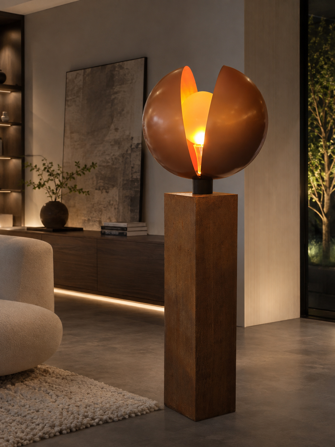 NACRE — Sculptural Light | Orage Shells | Corten steel Base