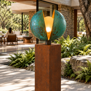 NACRE — Sculptural Light | Coper Shells | Corten steel Base