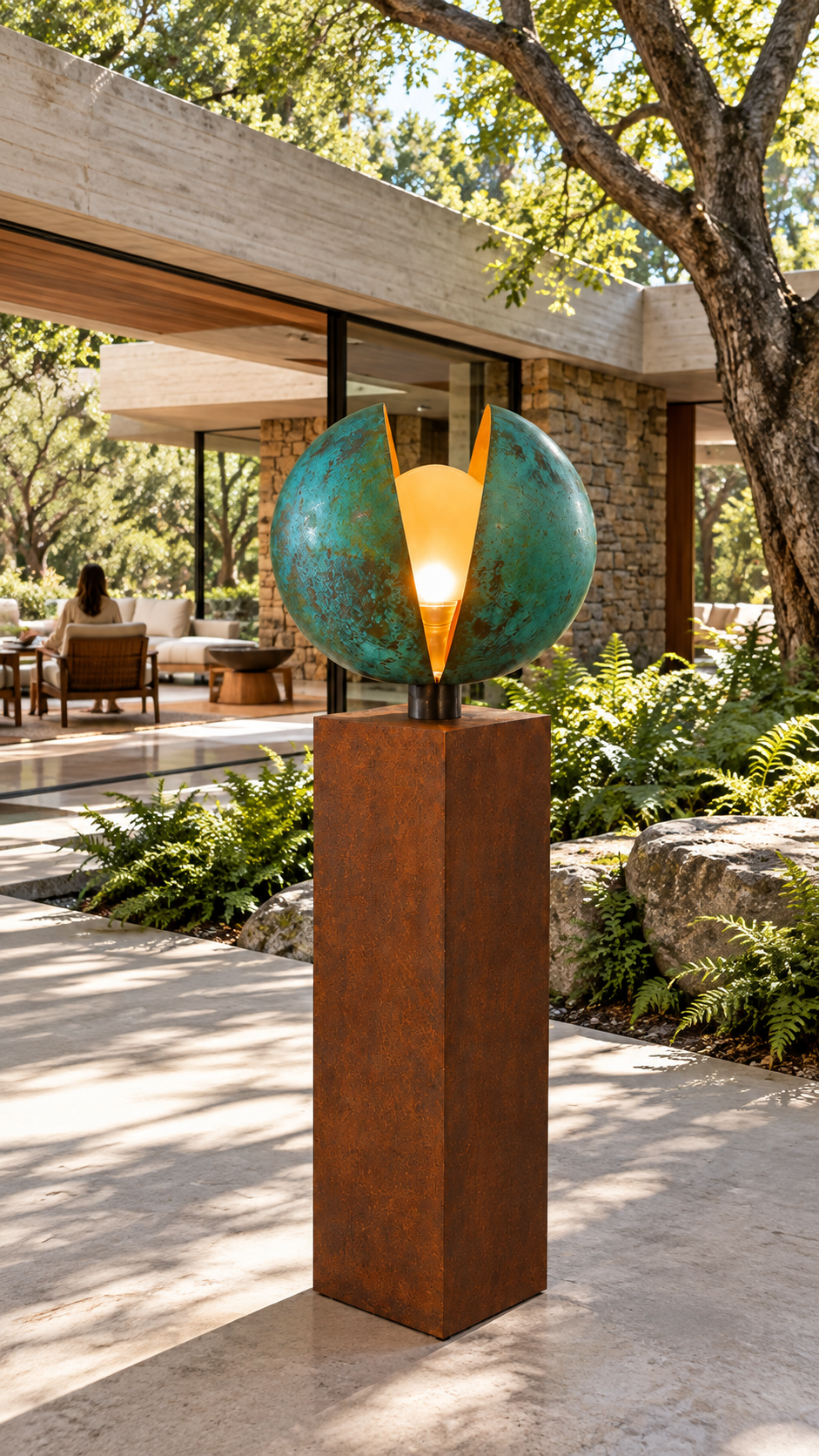 NACRE — Sculptural Light | Coper Shells | Corten steel Base