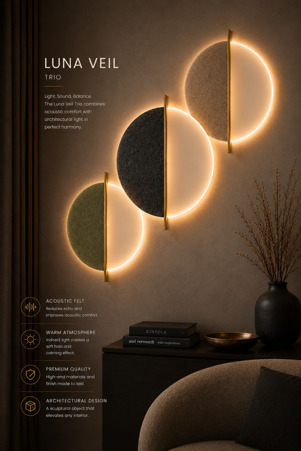 LUNA VEIL ACOUSTIC — Light, Sound & Material | Black & White - Image 4