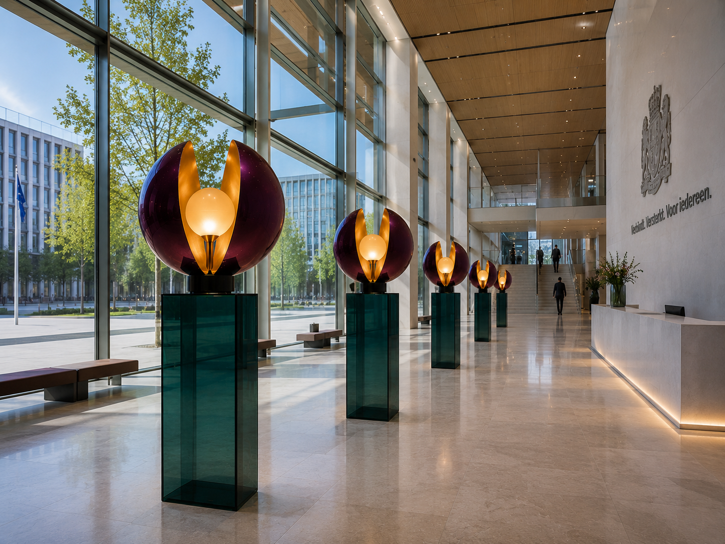 NACRE — Sculptural Light | Purple Shells | Green Glass Base - Image 4