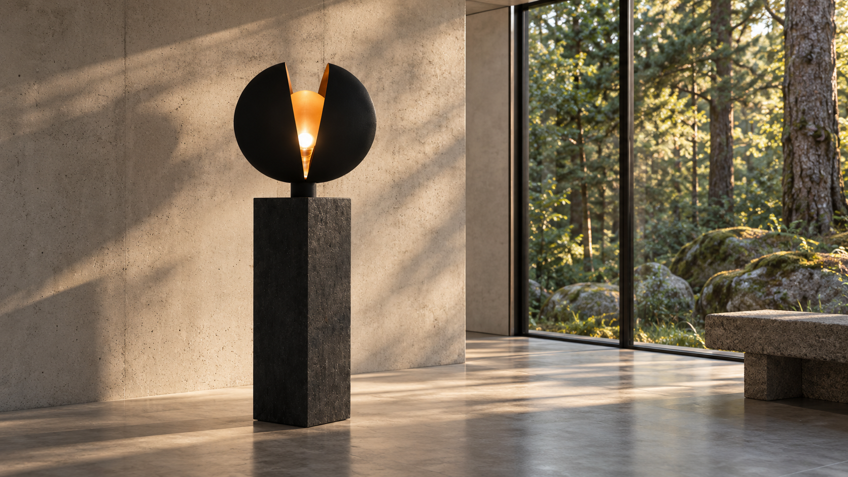 NACRE — Sculptural Light | Black Shells | Black steel Base