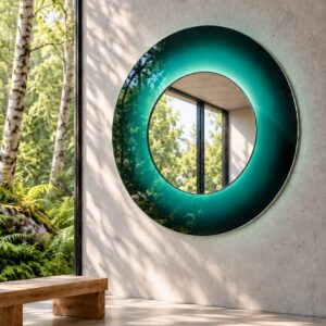 MIRROR — Emerald Green Ø150 cm