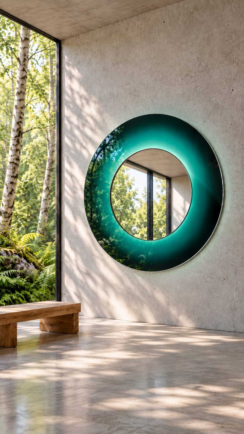 MIRROR — Emerald Green Ø150 cm