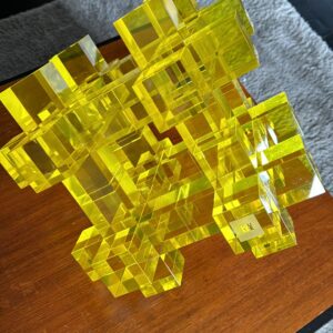 a-MAZING CUBES — Crystal Glass Sculpture | YELLOW
