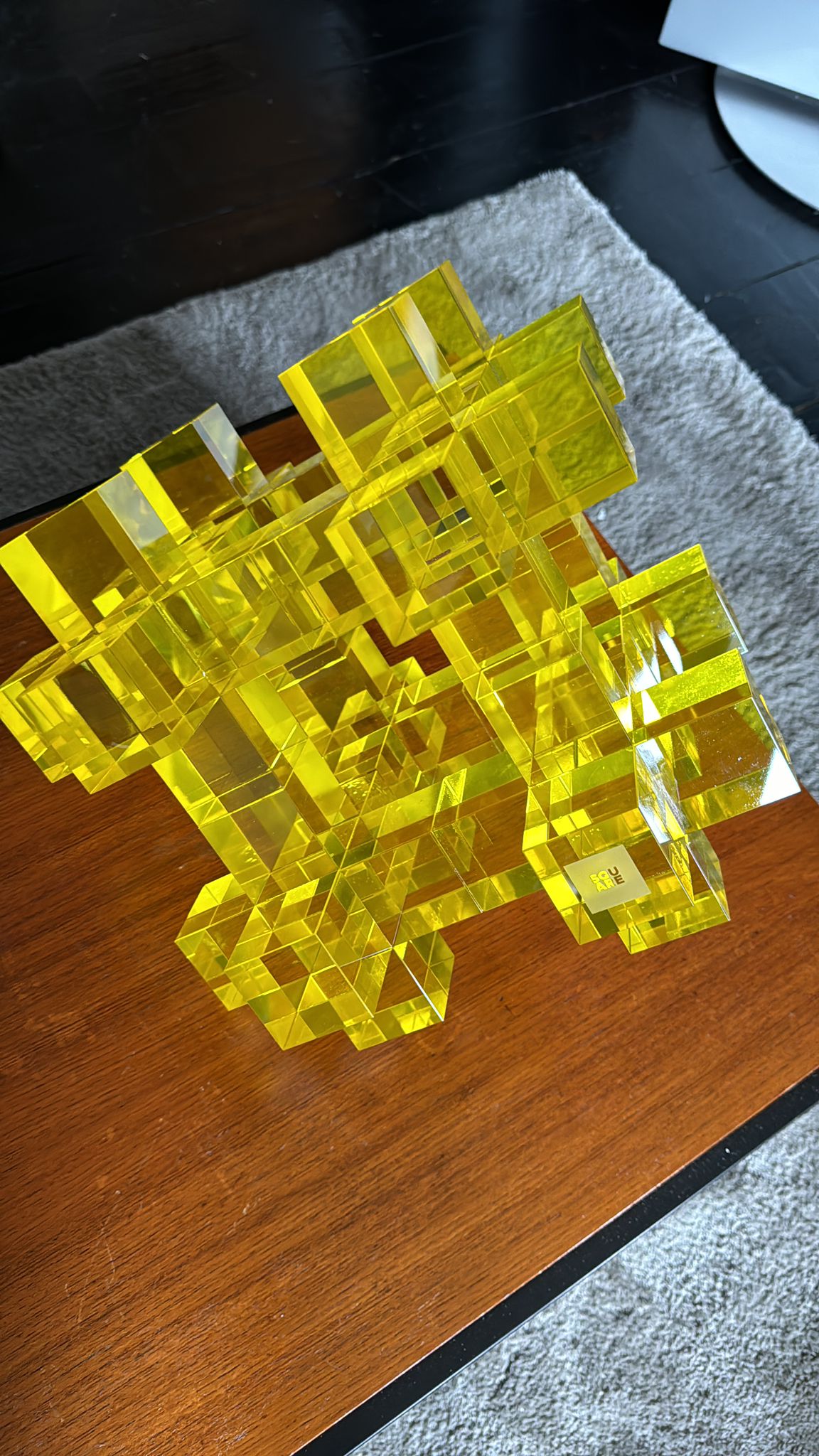a-MAZING CUBES — Crystal Glass Sculpture | YELLOW