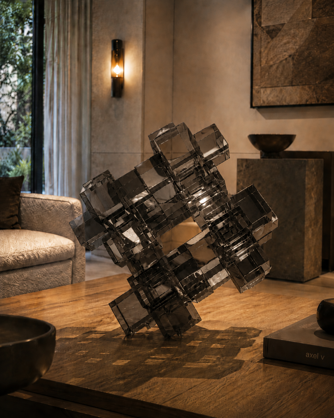 a-MAZING CUBES — Crystal Glass Sculpture | Smoke - Image 2