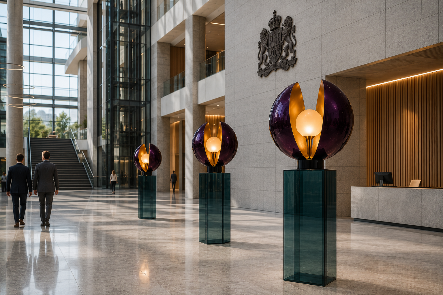 NACRE — Sculptural Light | Purple Shells | Green Glass Base - Image 7